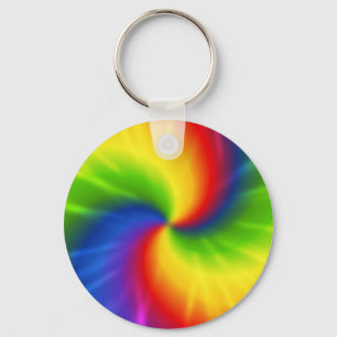 Tie Dye Regenboog Patroon Sleutelhanger