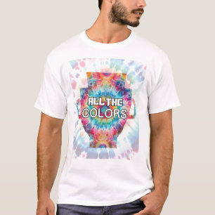 Tie-Dye Retro Trofee Design T-shirt