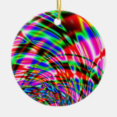 Tie Dye Retro Wave Fractal Keramisch Ornament (Voorkant)