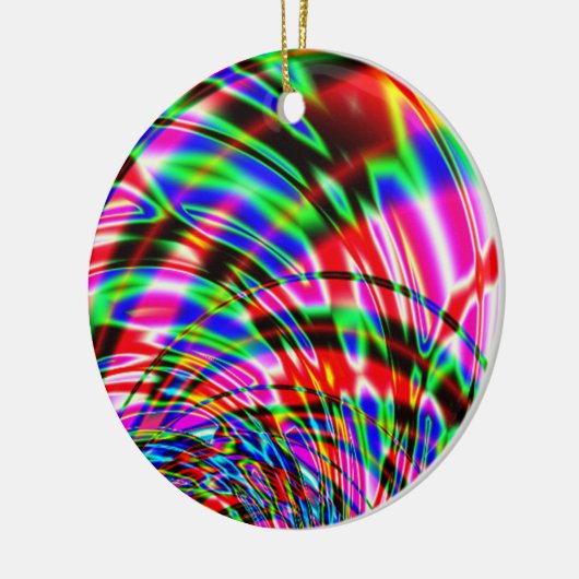 Tie Dye Retro Wave Fractal Keramisch Ornament (Links)