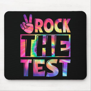 Tie Dye Rock De Test Gelukkig Testen Dag Leraar Lo Muismat