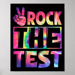 Tie Dye Rock De Test Gelukkig Testen Dag Leraar Lo Poster