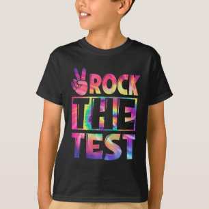 Tie Dye Rock De Test Gelukkig Testen Dag Leraar Lo T-shirt