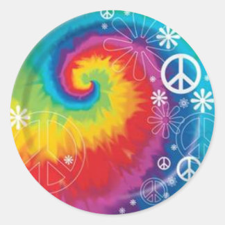 Tie dye ronde sticker