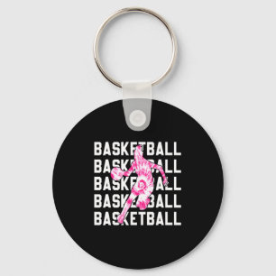 Tie dye roze basketbal meisje u2013 tiener meisje sleutelhanger