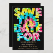 Tie Dye Save the Date Kaart (Voorkant / Achterkant)