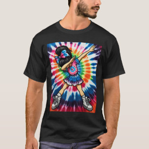 Tie Dye Schattige Dabbing Cheerleader Dance Cheerl T-shirt
