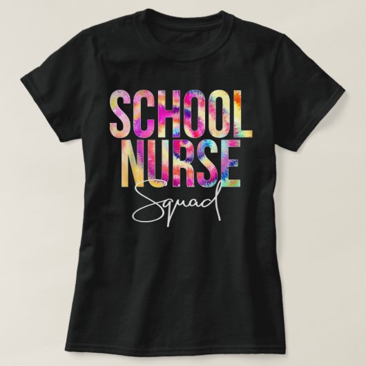 Tie Dye School Nurse Squad Back To School Apprecia T-shirt (Design voorkant)