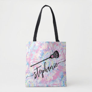 Tie Dye Script Nom personnalisé LAX Lacrosse Sac f