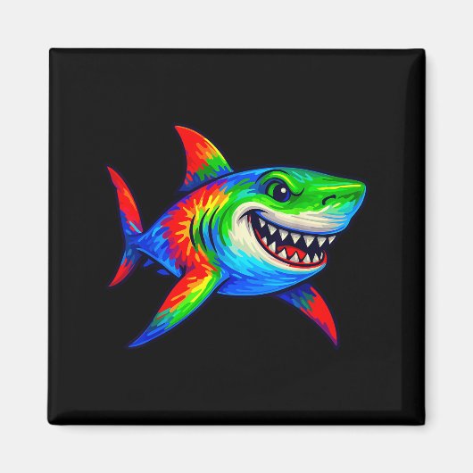 Tie-dye Shark Peace Sign Hipe Magneet (Voorkant)