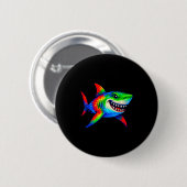 Tie-dye Shark Peace Sign Hipe  Ronde Button 5,7 Cm (Voorkant /achterkant)