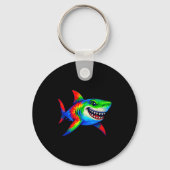 Tie-dye Shark Peace Sign Hipe Sleutelhanger (Voorkant)