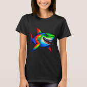 Tie-dye Shark Peace Sign Hipe T-shirt (Voorkant)