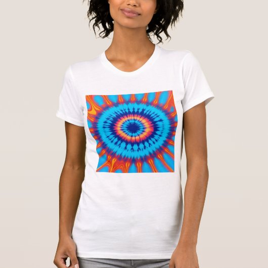 Tie Dye Sinaasappel & Blauw T-shirt (Voorkant)