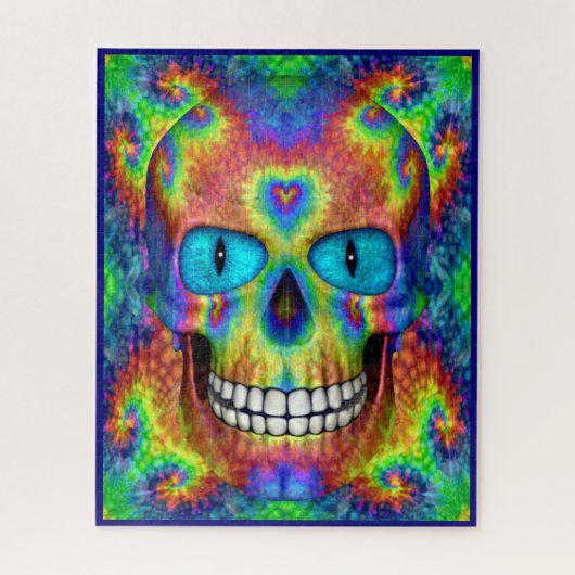 Tie Dye Skull Dead Zombie Undode Jigzaag Puzzle Legpuzzel (Verticaal)