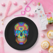 Tie Dye Skull Dead Zombie Undode papieren Borden Papieren Bordje (Feest)