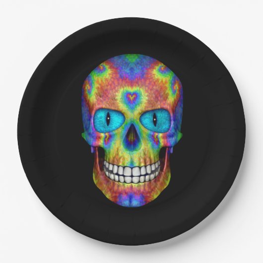 Tie Dye Skull Dead Zombie Undode papieren Borden Papieren Bordje (Voorkant)
