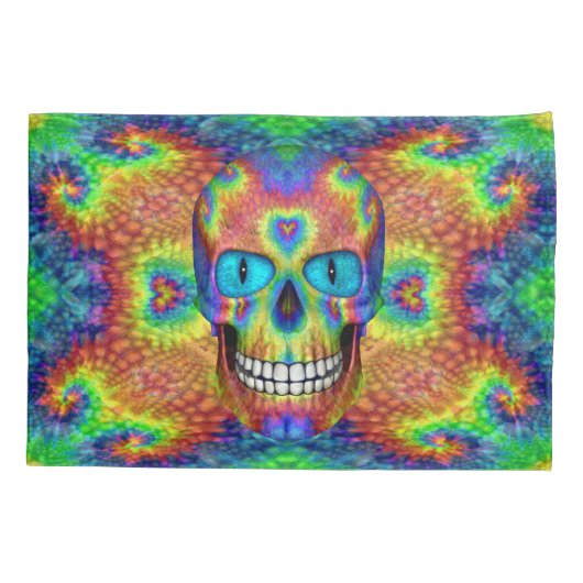 Tie Dye Skull Dead Zombie     UndoodPillowcases Kussensloop (Achterkant)