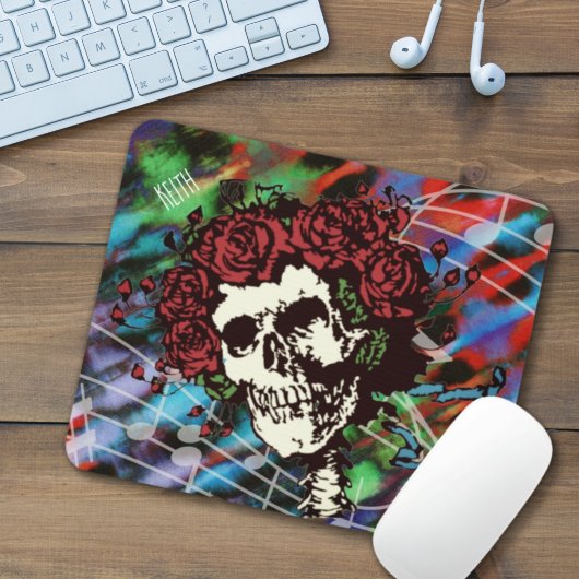 Tie Dye Skull met Rozen Muismat