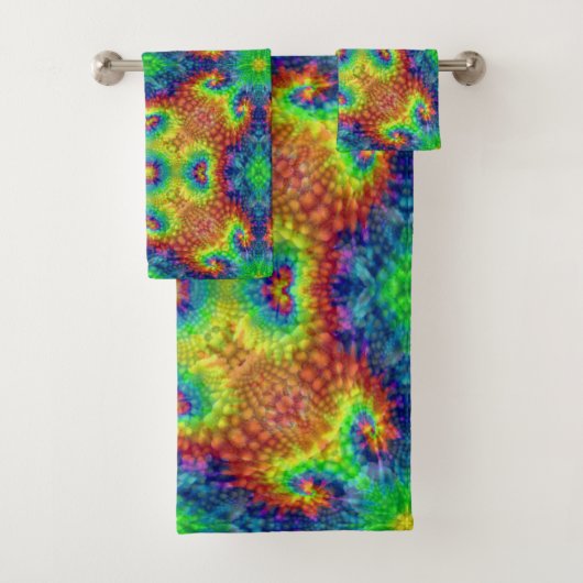 Tie Dye Sky Fractal Kaleidoscope Bad Handdoek (Insitu)