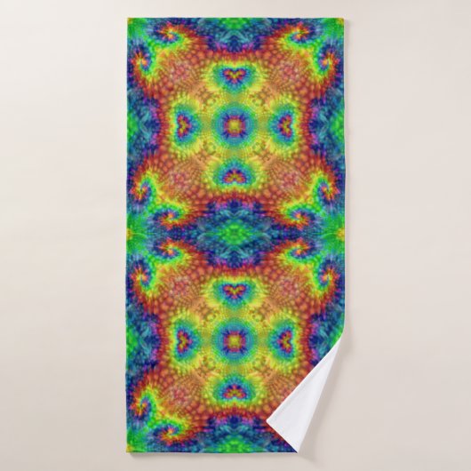 Tie Dye Sky Fractal Kaleidoscope Badhanddoek (Badhanddoek)