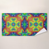 Tie Dye Sky Fractal Kaleidoscope Badhanddoek (Badhanddoek)