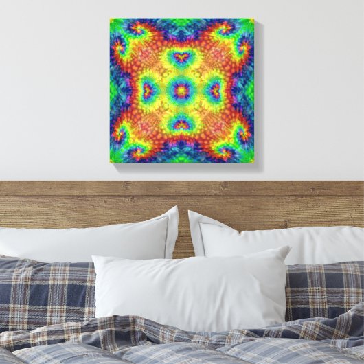 Tie Dye Sky  Fractal Kaleidoscope Canvas Afdruk (Insitu (Slaapkamer))