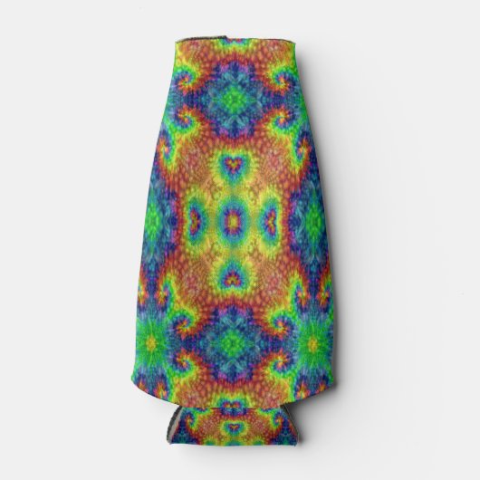 Tie Dye Sky Fractal Kaleidoscope Flesjeskoeler (Voorkant)