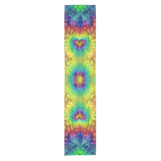 Tie Dye Sky Fractal Kaleidoscope Korte Tafelloper (Voorkant)