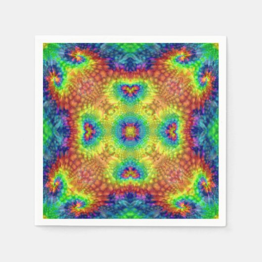 Tie Dye Sky  Fractal Kaleidoscope Servetten (Voorkant)