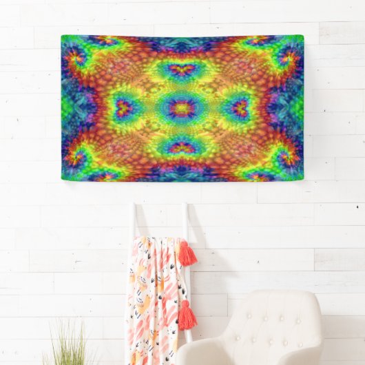 Tie Dye Sky  Fractal Kaleidoscope Spandoek (Insitu)