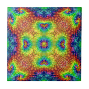 Tie Dye Sky  Fractal Kaleidoscope Tegeltje
