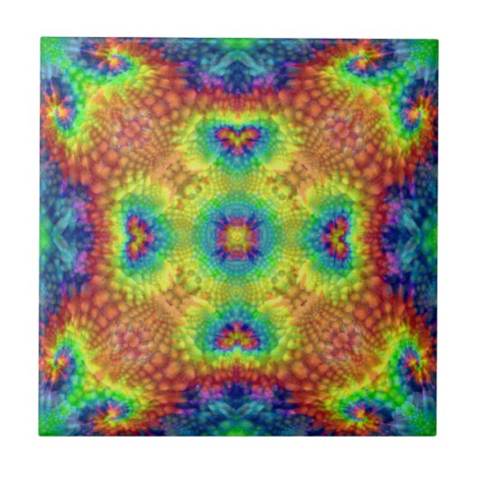 Tie Dye Sky  Fractal Kaleidoscope Tegeltje (Voorkant)