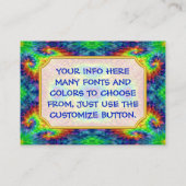 Tie Dye Sky Fractal Kaleidoscope Visitekaartje (Achterkant)