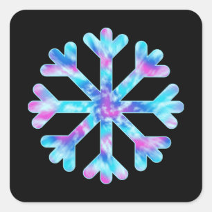 Tie Dye Snowflake Vierkante Sticker