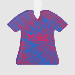 Tie Dye Spiraal Blauw en Rood Ornament