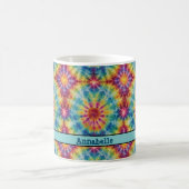 Tie Dye Spiral en Magenta Imprimer 11 oz Mug de ca (Centre)