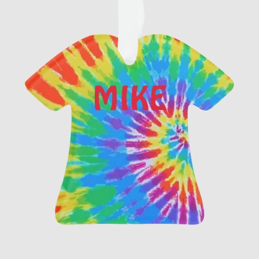 Tie Dye Spiral Rainbow Ornament (voorkant)