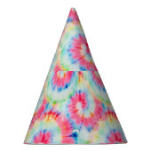 Tie Dye Spiral, waterverf kunst. Feesthoedjes (Rechts)