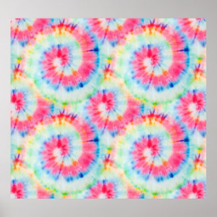 Tie Dye Spiral, waterverf kunst. Poster