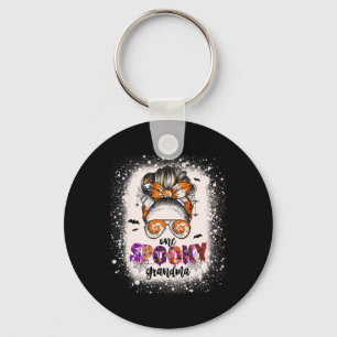 Tie Dye Spooky Grandma Halloween Monster Messy Bun Sleutelhanger