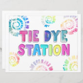 Tie Dye Station Sign | Handtekeningen van het vaar (Voorkant / Achterkant)