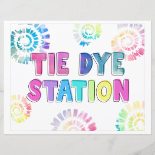 Tie Dye Station Sign Handtekeningen van het vaar