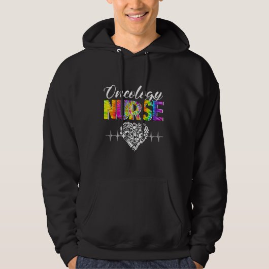 Tie Dye Stethoscoop Oncologie Verpleegdags Scr. Hoodie (Voorkant)