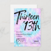 Tie Dye Sweet 13e anniversaire invitations (Devant / Derrière)