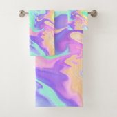Tie Dye Swirl Marble Retro Groovy Bad Handdoek (Insitu)