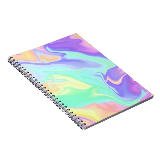 Tie Dye Swirl Marble Retro Groovy Notitieboek (Rechterzijde)