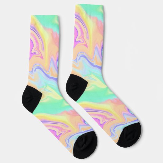 Tie Dye Swirl Marble Retro Groovy Sokken (Rechts)