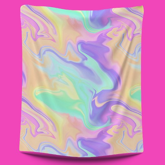 Tie Dye Swirl Pastel Groovy Fleece Deken