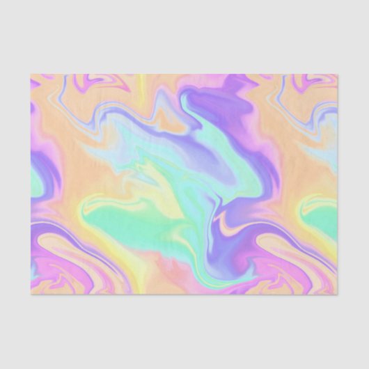 Tie Dye Swirl Pastel Groovy Tissuepapier (Voorkant)